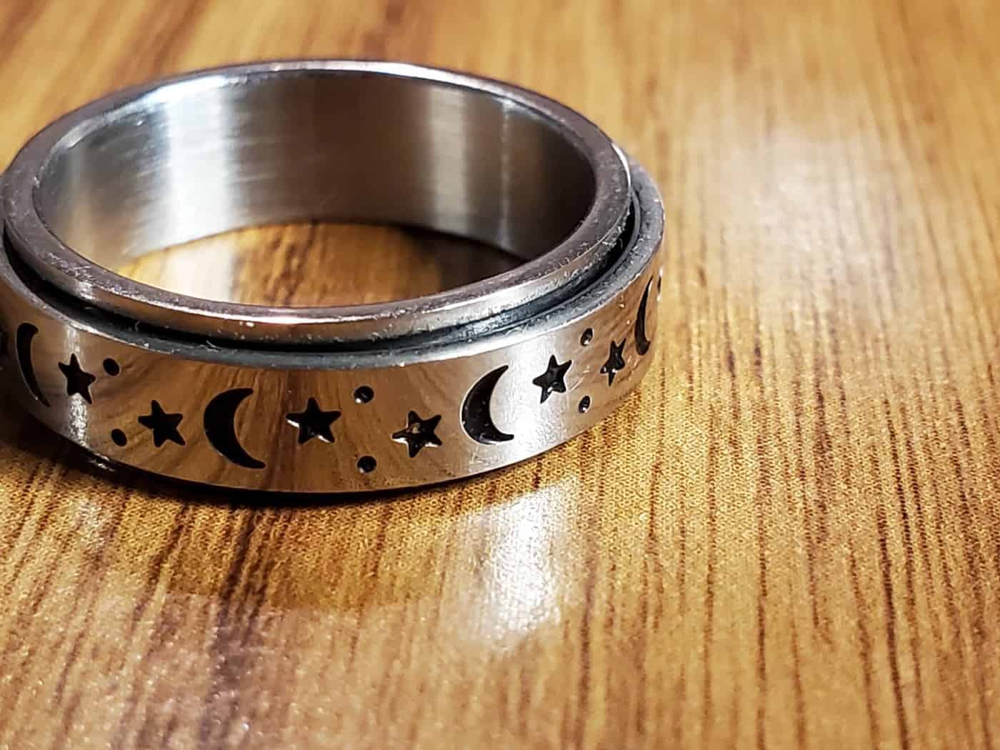 Moon and Stars Fidget Ring